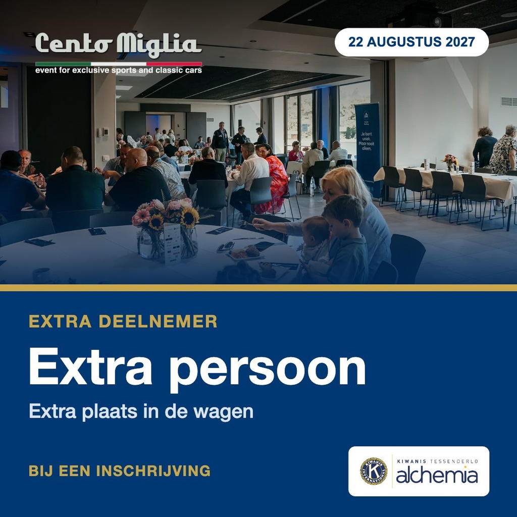 Inschrijving Extra Persoon Cento Miglia